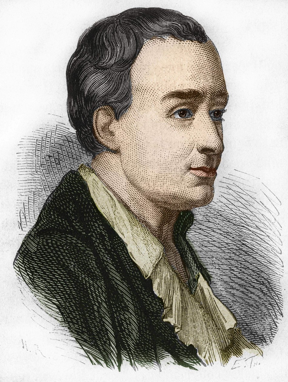 Porträtt av Charles de Secondat (1689 - 1755), Baron De La Brède och Montesquieu. Gravyr av 1800-talet. av Unknown artist
