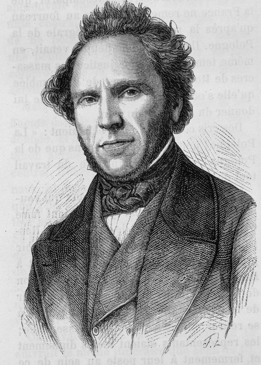 Porträtt av Claude Anthime Corbon (1808 - 1891). Gravyr från slutet av 1800-talet i "Histoire de France"" av H. Martin. av Unknown artist