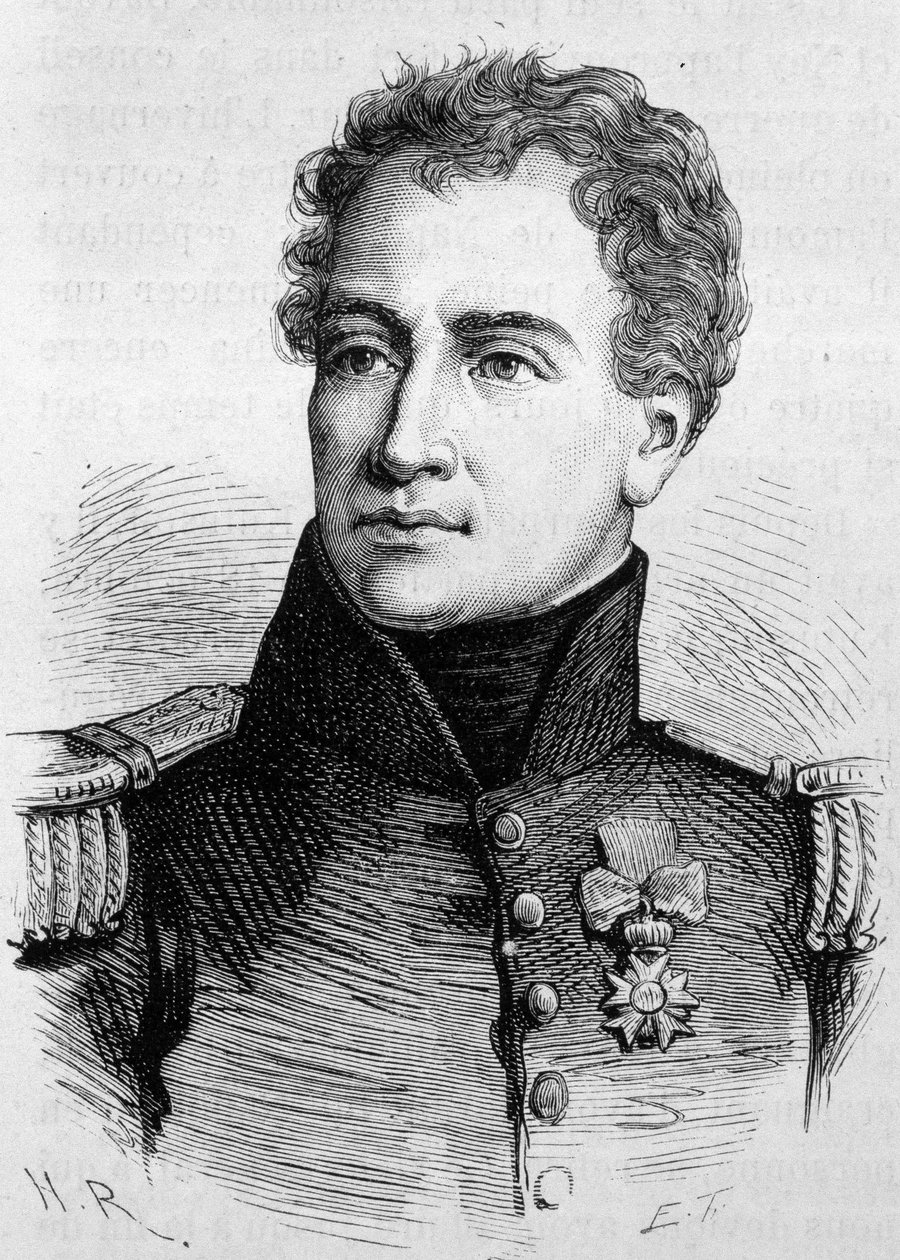 Porträtt av Claude Francois de Malet (1754 - 1812). (Claude-Francois Malet) Gravyr från slutet av 1800-talet i "Histoire de France"" av H. Martin. av Unknown artist