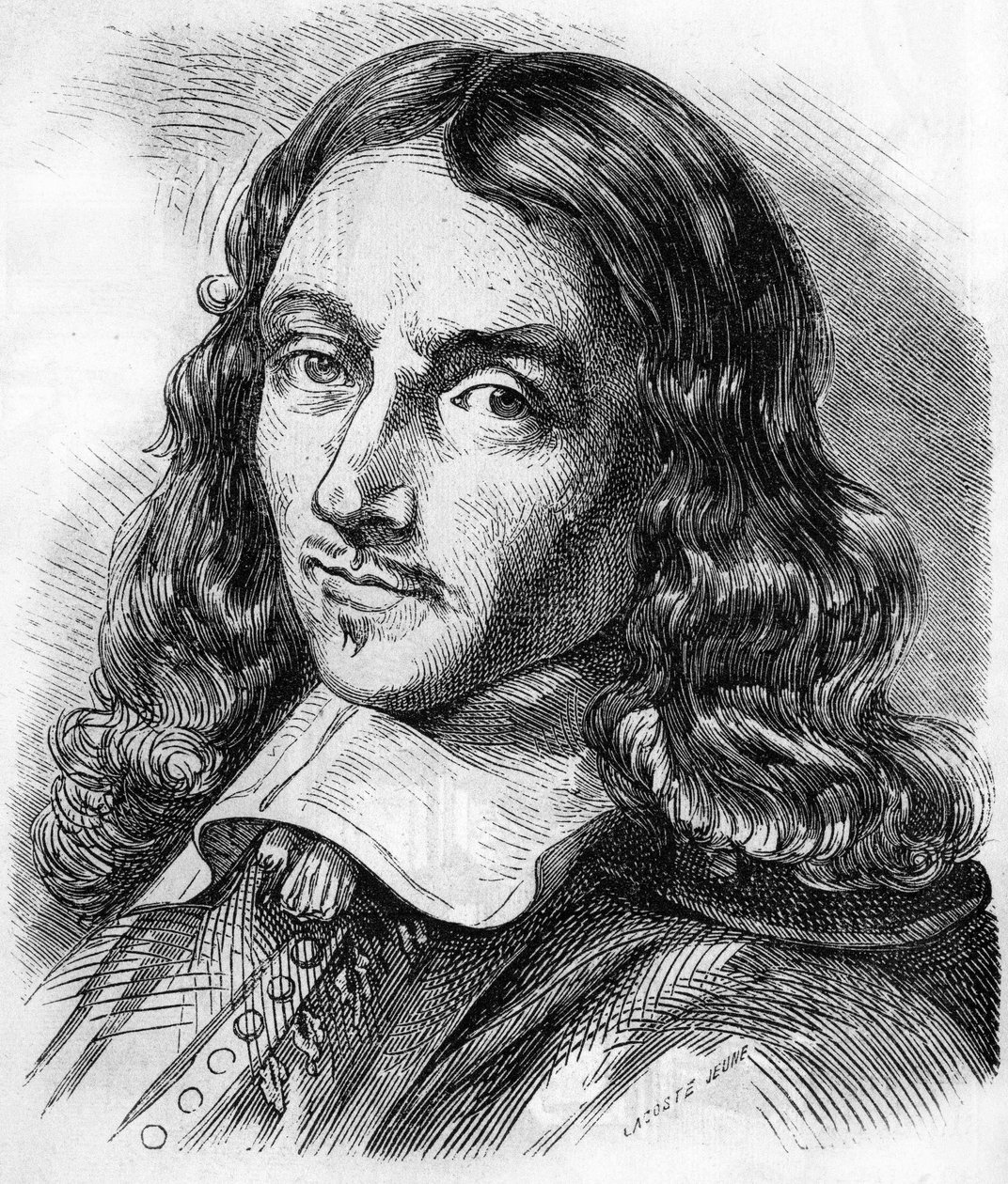 Porträtt av Claude Perrault (1613 - 1688) fransk arkitekt, läkare och fysiker. Gravyr från 1866. av Unknown artist