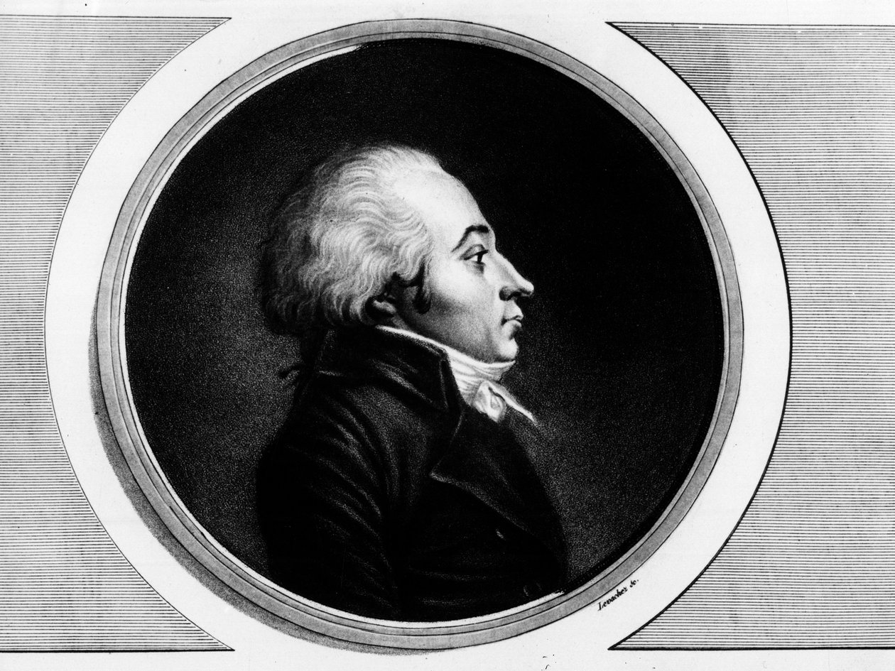 Porträtt av Claude Roberjot (1752-1799), deputerad av Saone-et-Loire vid Nationalkonventet. Gravyr i "" Komplett samling av historiska målningar från den franska revolutionen, i tre volymer.""" 1804. av Unknown artist
