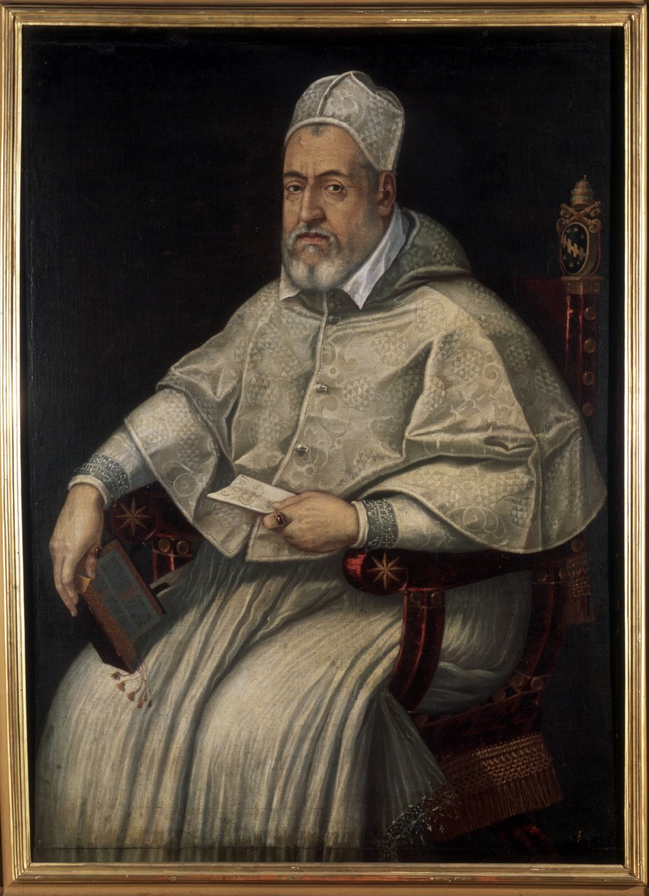 Porträtt av Clément VIII (1536 - 1605). Målning från 1500- eller 1600-talet. Museo di Roma. Rom av Unknown artist