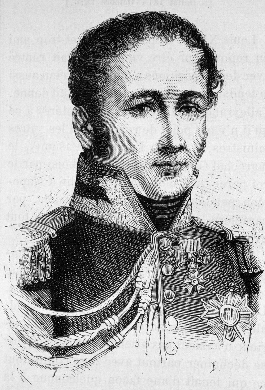 Porträtt av greve Antoine Drouot (1774 - 1847). Gravyr från slutet av 1800-talet i "Histoire de France"" av H. Martin. av Unknown artist