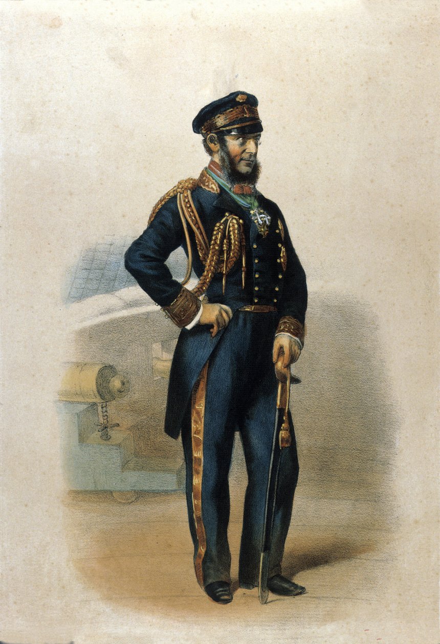 Porträtt av greve Carlo di Persano Pellion (1806-1883), patriot i Italiens Förenade. av Unknown artist