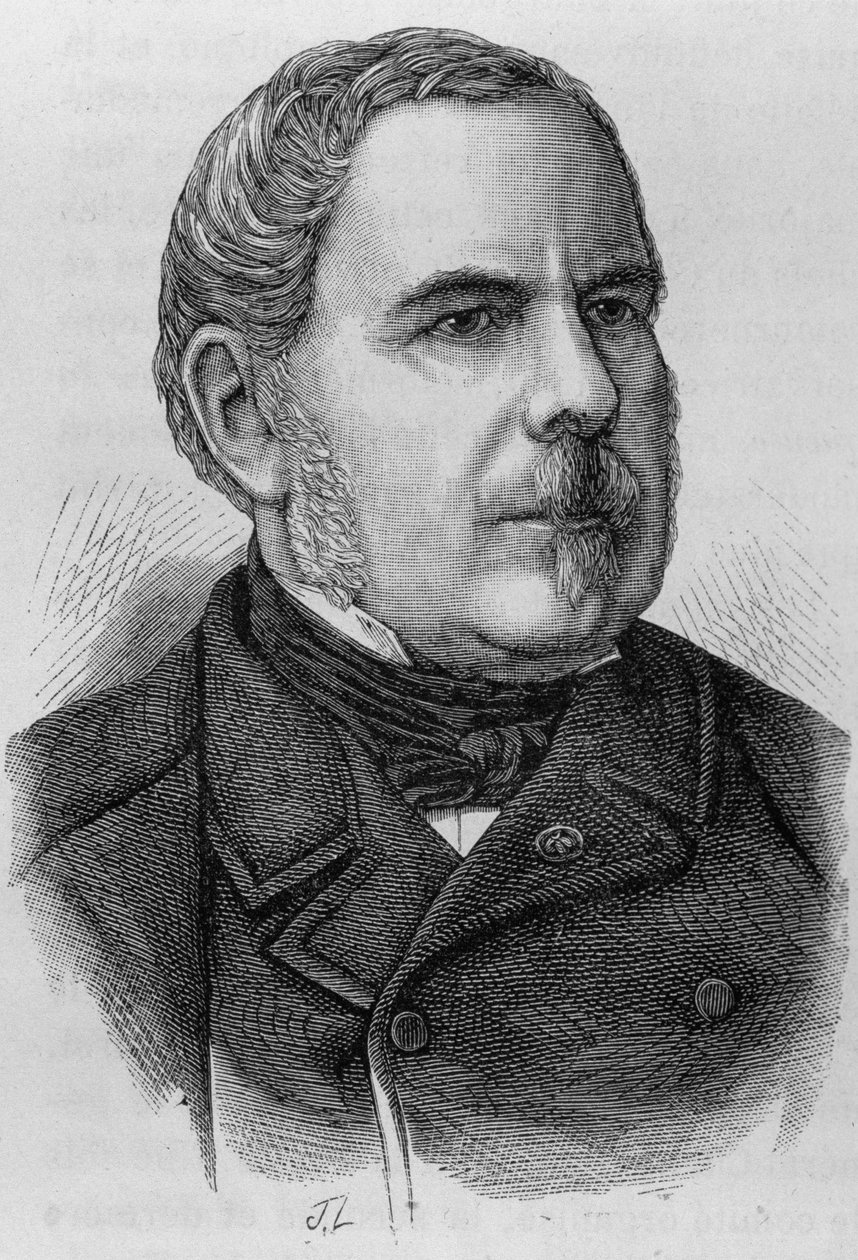Porträtt av greve Napoleon Daru (? - 1889). Gravyr från slutet av 1800-talet i "Histoire de France"" av H. Martin. av Unknown artist