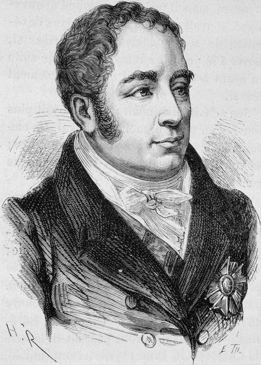 Porträtt av greve Pierre Bruno Daru (1767 - 1829). Gravyr från slutet av 1800-talet i "Histoire de France"" av H. Martin. av Unknown artist