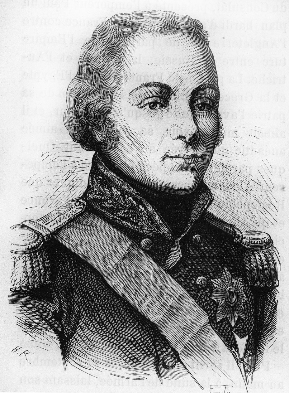 Porträtt av greve Rostopchine (1765 - 1826). Gravyr från slutet av 1800-talet i "Histoire de France"" av H. Martin. av Unknown artist