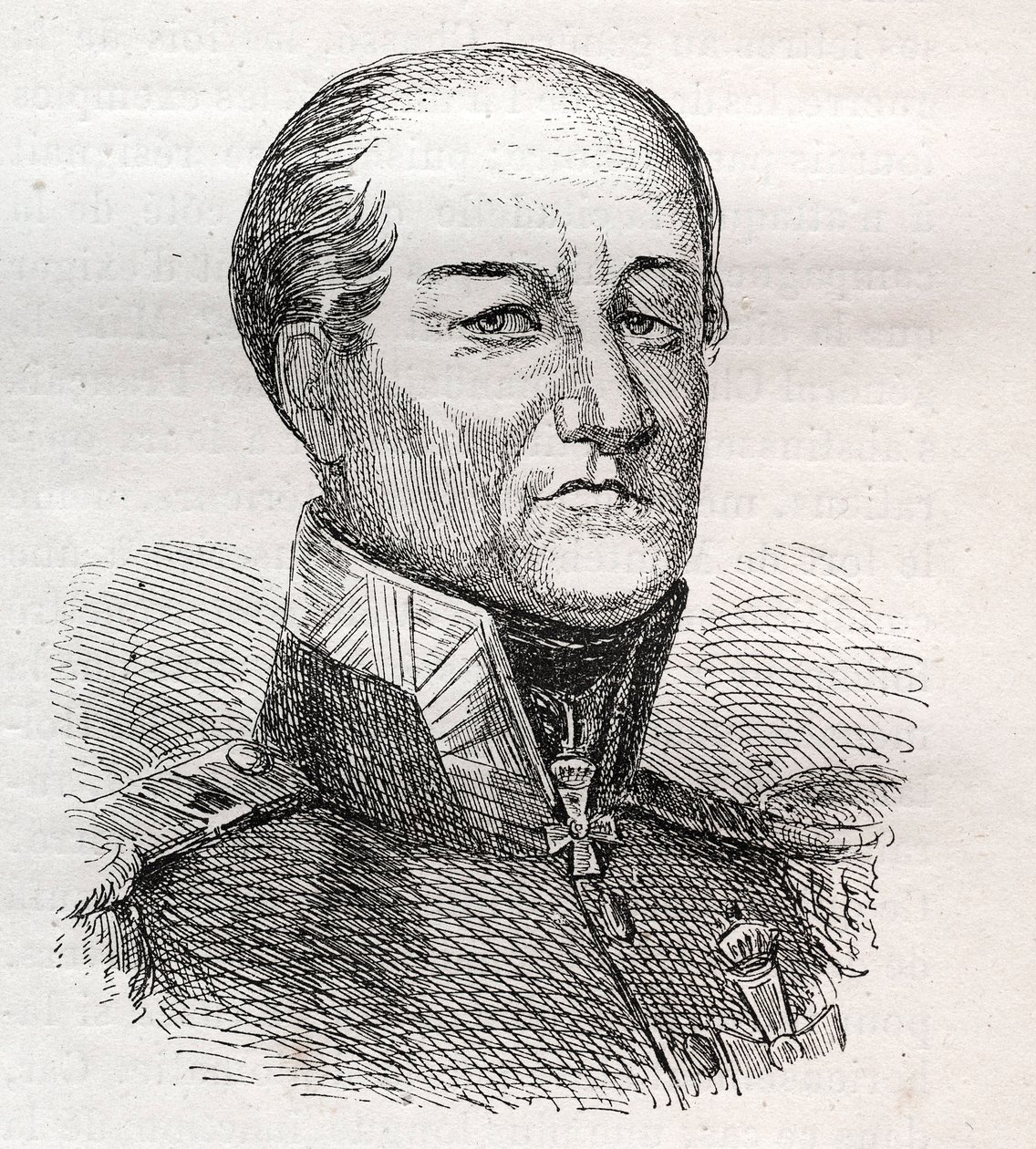 Porträtt av David Hendrik, Baron Chasse 1765-1849 - gravyr av Unknown artist