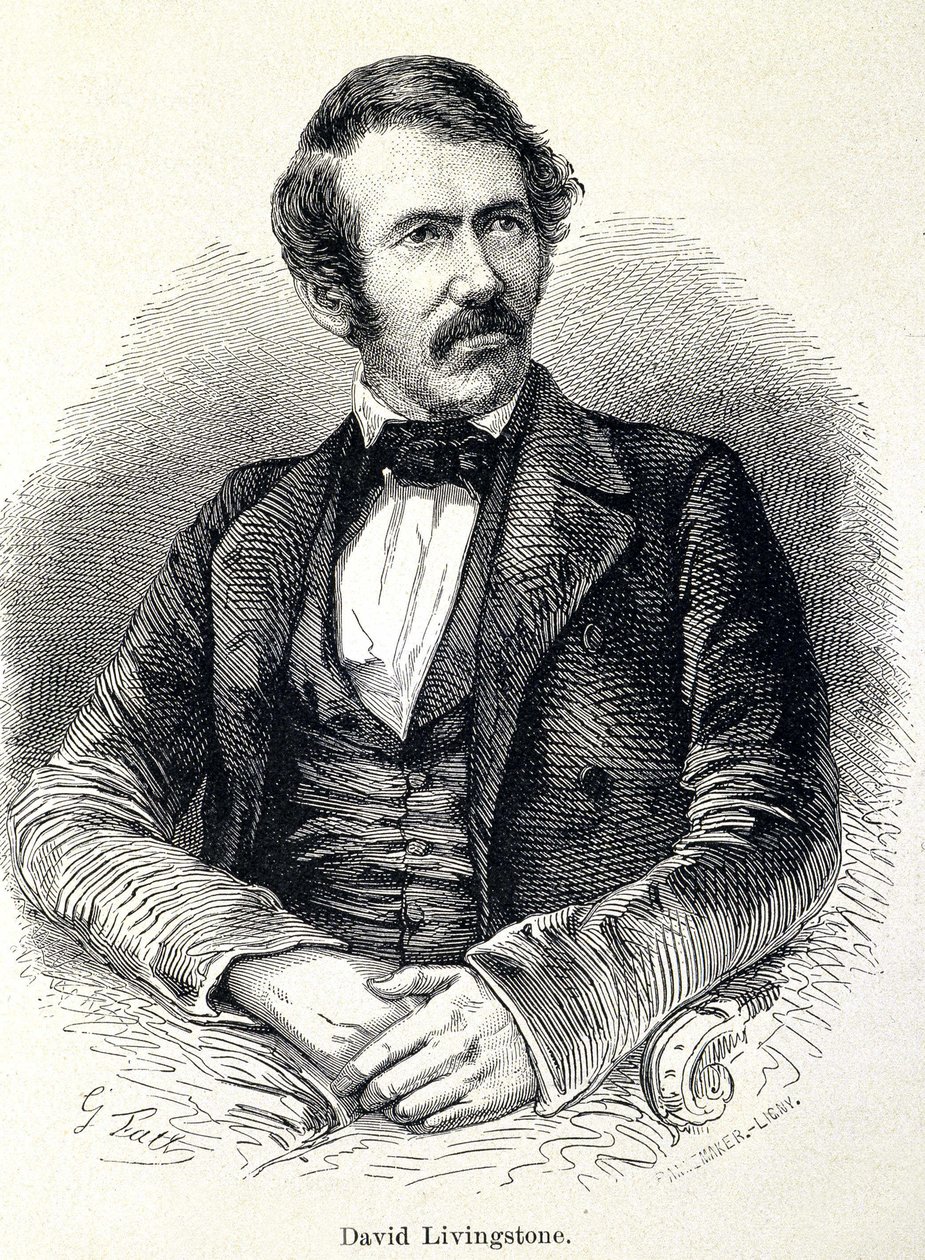 Porträtt av David Livingstone, skotsk missionär (1813-1873) av Unknown artist