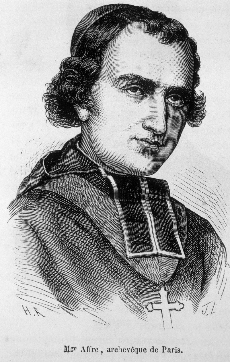 Porträtt av Denys Auguste Affre (1793-1848), arkaisk av Paris. av Unknown artist