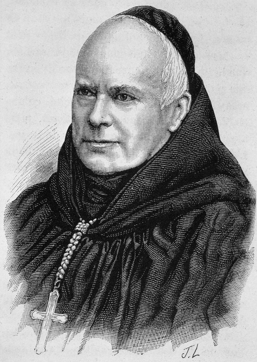 Porträtt av Dom Guéranger (1805 - 1875). Gravyr från slutet av 1800-talet i "Histoire de France"" av H. Martin. av Unknown artist