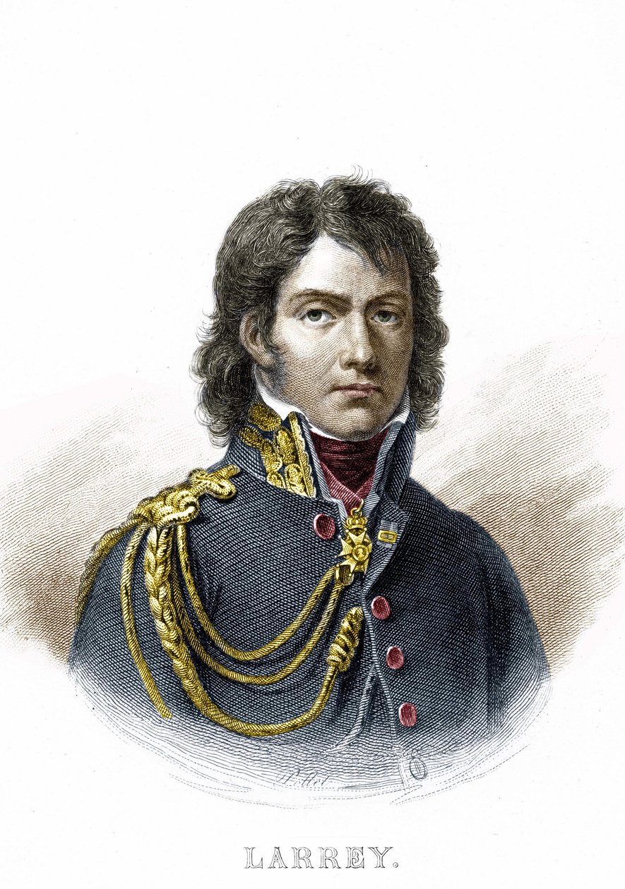 Porträtt av Dominique Jean, Baron Larrey (1766 - 1842), fransk militärkirurg och uppfinnare av ambulansen. Gravyr av 1800-talet. av Unknown artist