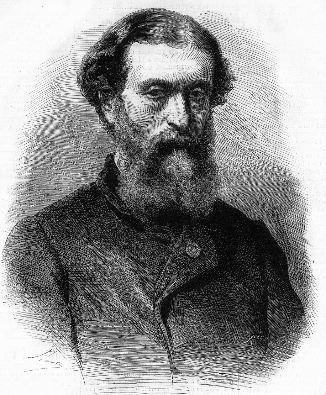 Porträtt av Don Eugenio de Ochoa (1833-1889) spansk man av bokstav och politiker. av Unknown artist