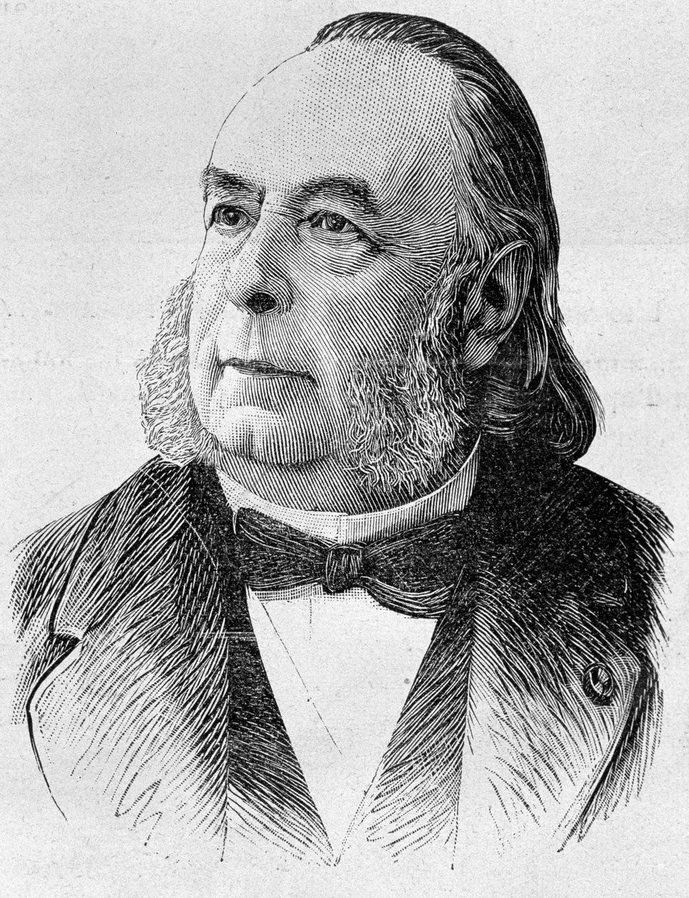 Porträtt av Edmond Frémy (1814 - 1894). Gravyr från slutet av 1800-talet i "Histoire de France"" av H. Martin. av Unknown artist