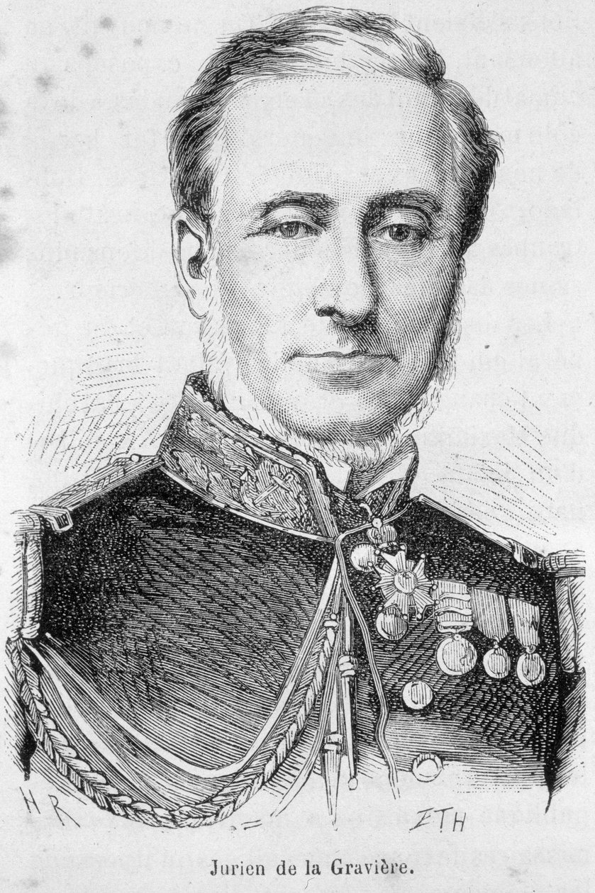 Porträtt av Edmond Jurien de La Gravière (1812-1892), fransk amiral. av Unknown artist