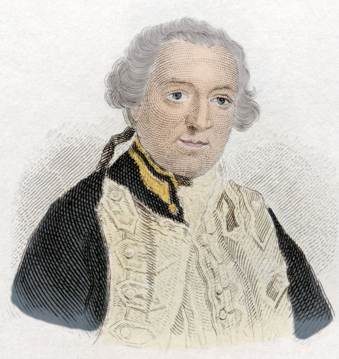 Porträtt av Edward Boscawen (1711-1761), engelsk amiral och politiker. Gravyr av 1800-talet. av Unknown artist