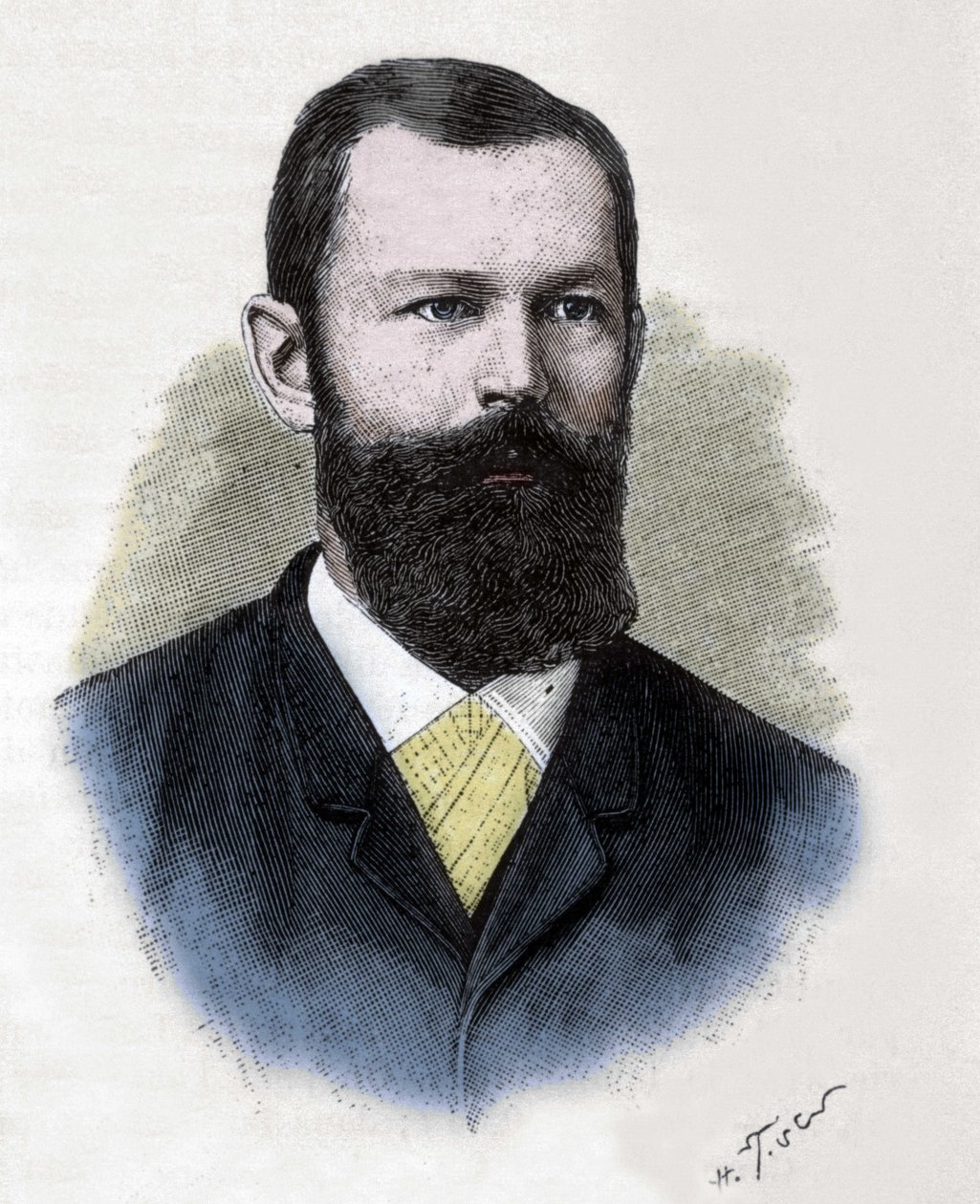 Porträtt av Emil Hermann Fischer (1852-1919). tysk kemist. av Unknown artist