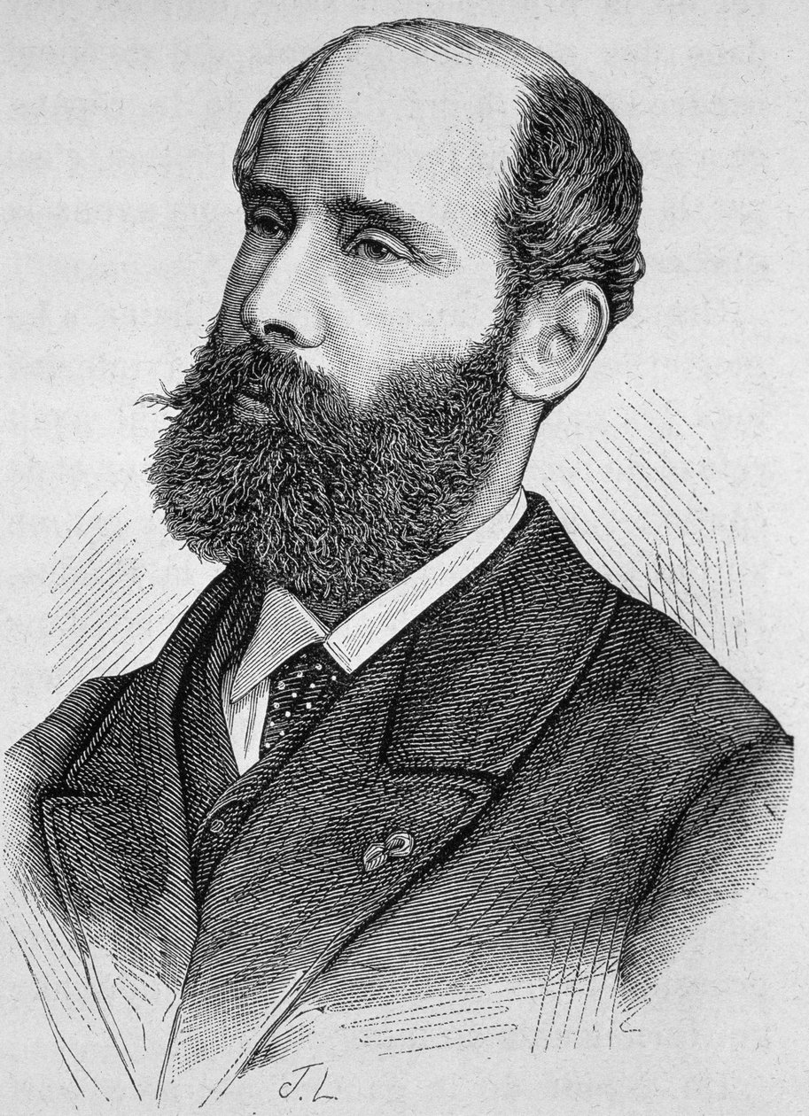 Porträtt av Emile Keratry (1832-1904). Gravyr från slutet av 1800-talet i "Histoire de France"" av H. Martin. av Unknown artist