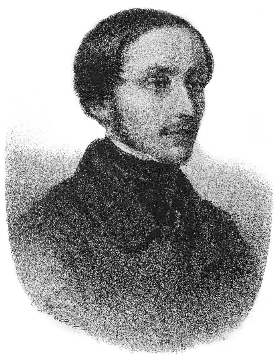 Porträtt av Emilio Dandolo (1830 - 1859) figur i italienska Risorgimento - gravyr av Unknown artist