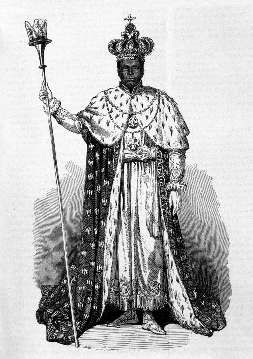 Porträtt av Faustin Soulouque (1782-1867) dit Faustin I, kejsare av Haiti från 1847 till 1859 Gravyr av 1856 av Unknown artist