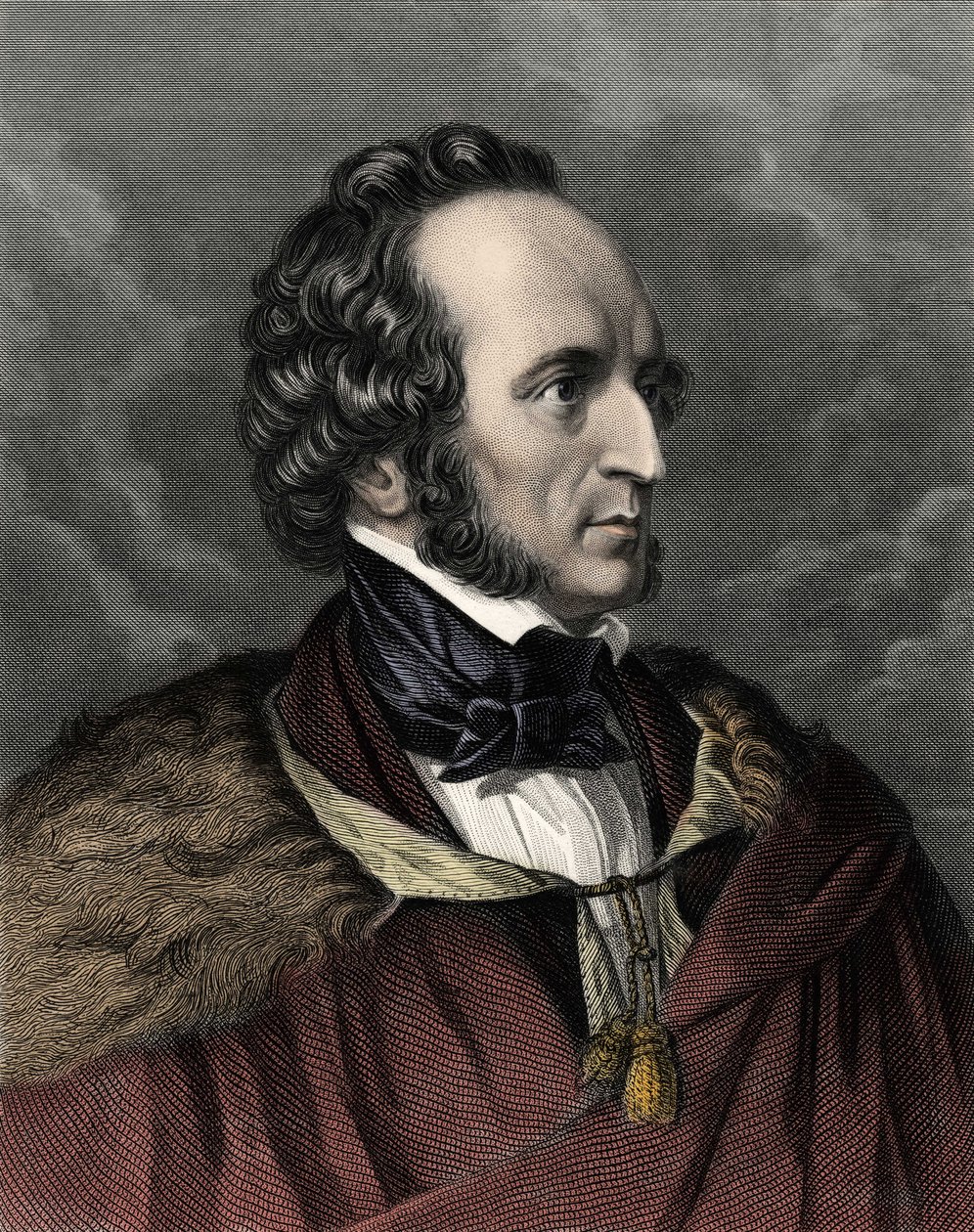 Porträtt av Felix Mendelssohn Bartholdy (1809-1847), tysk kompositör och dirigent. av Unknown artist