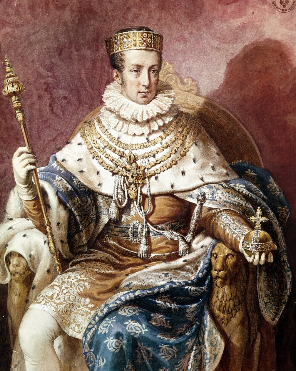 Porträtt av Ferdinand I av Österrike (olja på duk) av Unknown artist