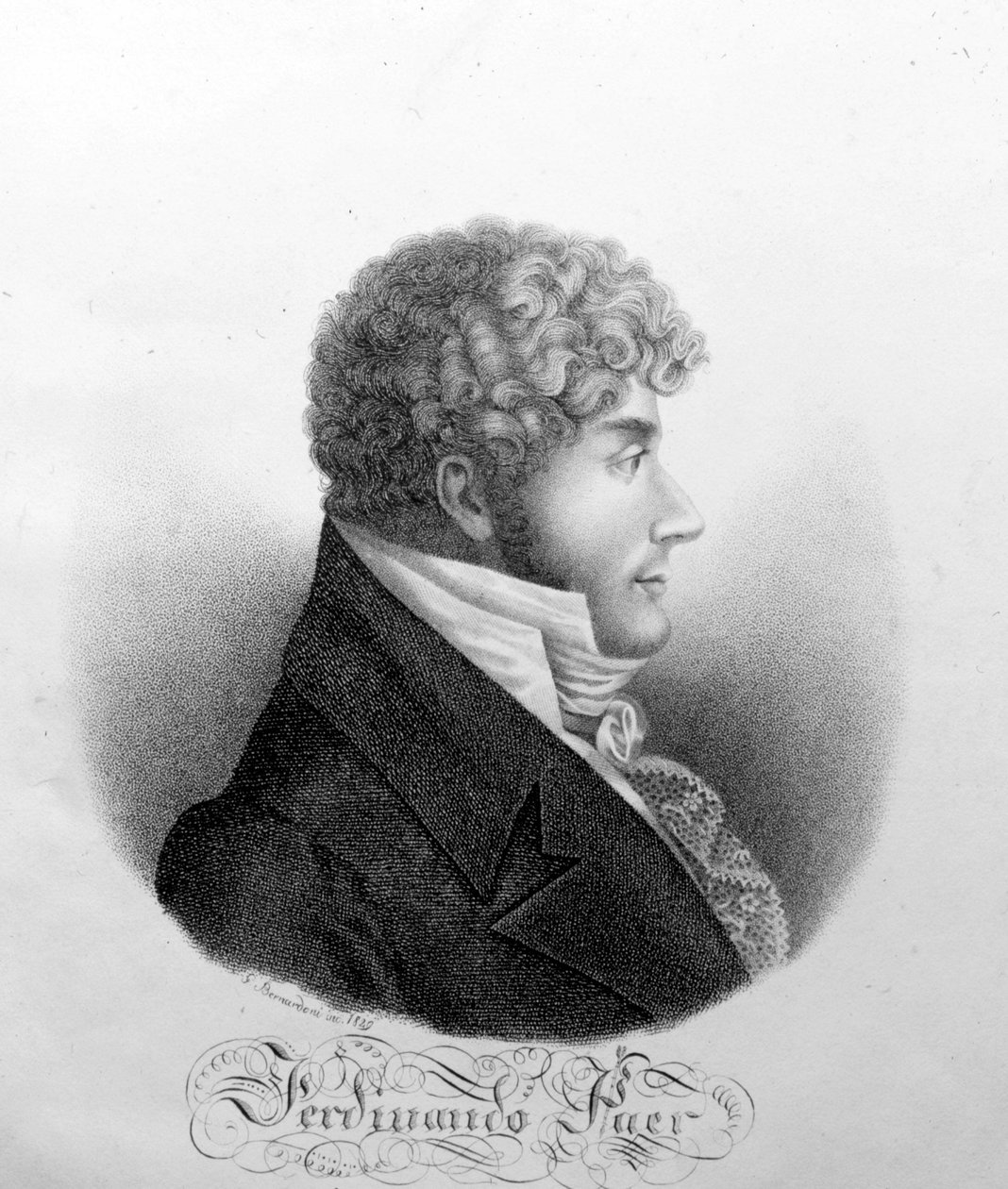 Porträtt av Ferdinando Paer. Italiensk kompositör (1771 till 1839). av Unknown artist