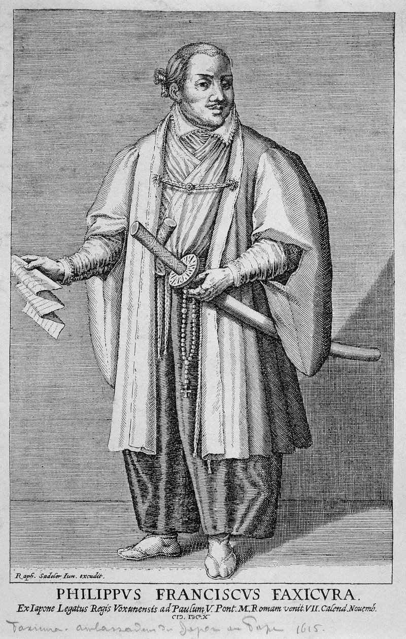 Porträtt av Filippo Francesco Faxicura (Philip Francis Faxicura eller Tsunenaga Hasekura av Unknown artist