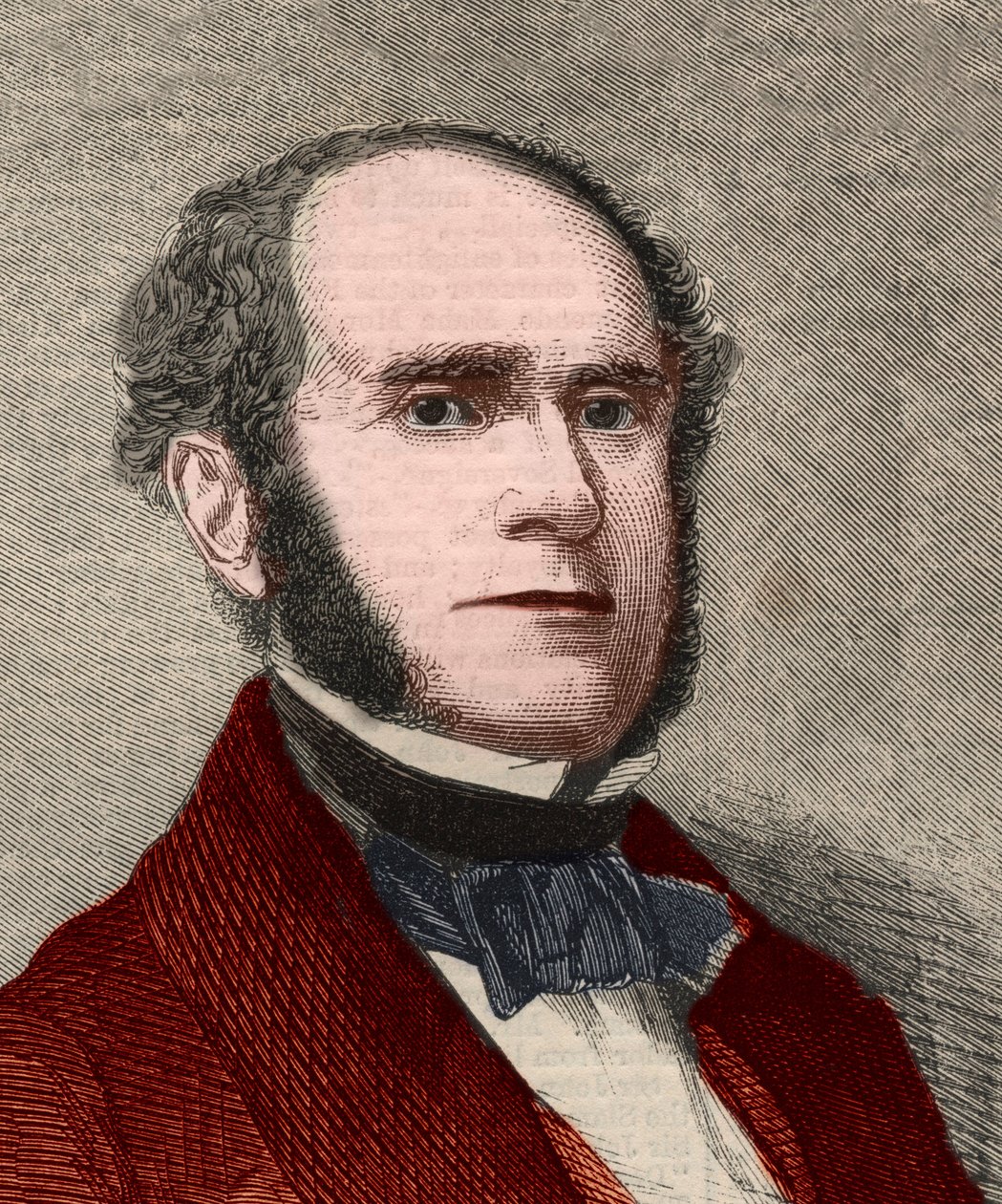 Porträtt av Fitz-Greene (Fitz Greene) Halleck (1790-1867), amerikansk poet. Gravyr i "" The illustrated London News "" av 23 januari 1858. av Unknown artist
