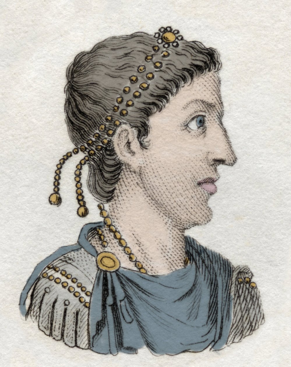 Porträtt av Flavius Honorius (384-423), romersk kejsare. av Unknown artist