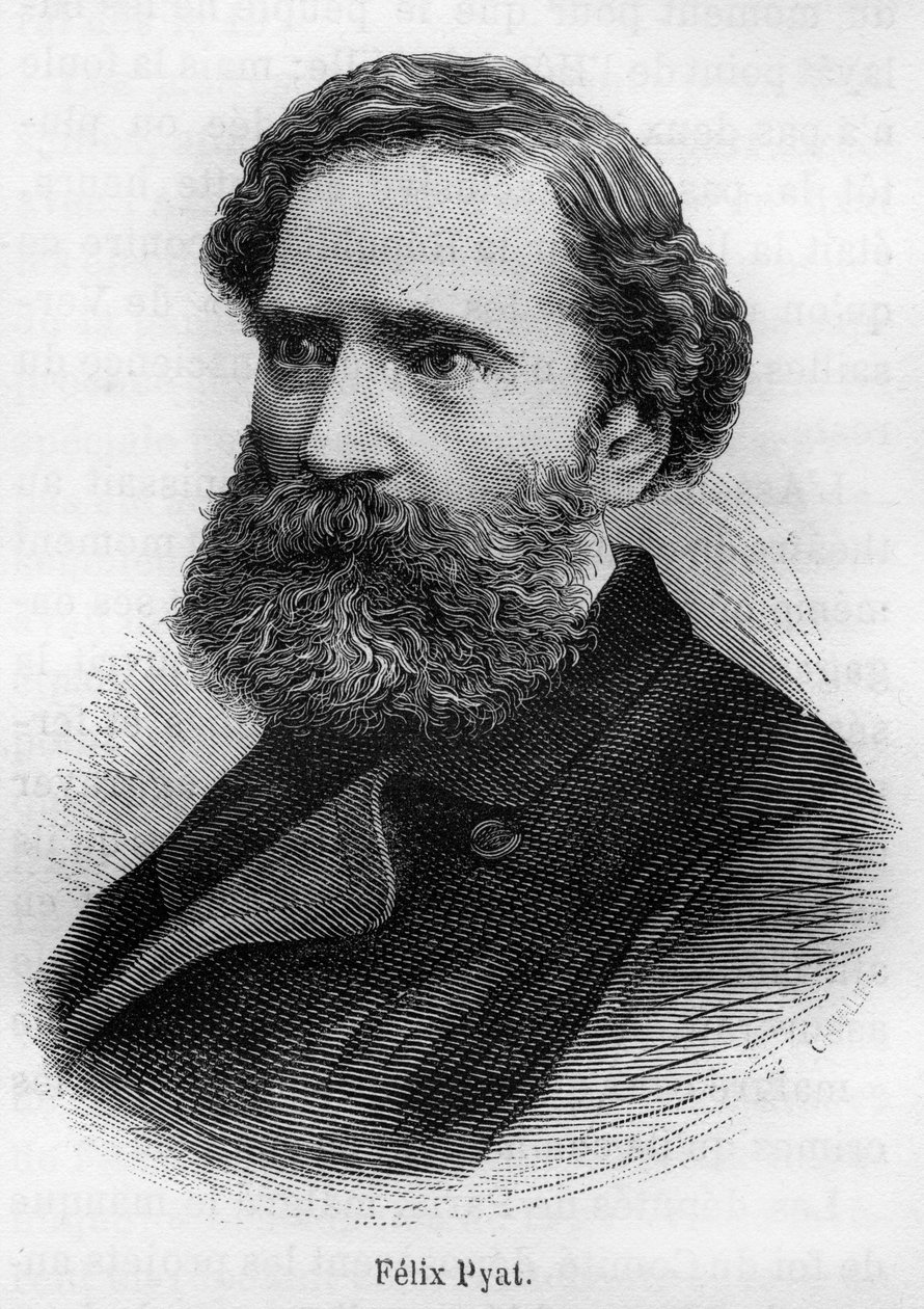 Porträtt av Félix Pyat. Fransk författare, journalist och politiker. 1810-1889 av Unknown artist