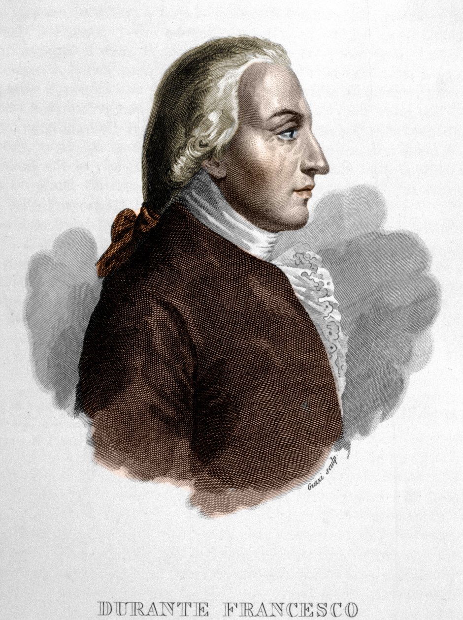 Porträtt av Francesco Durante. Italiensk musiker (Frattamaggiore av Unknown artist