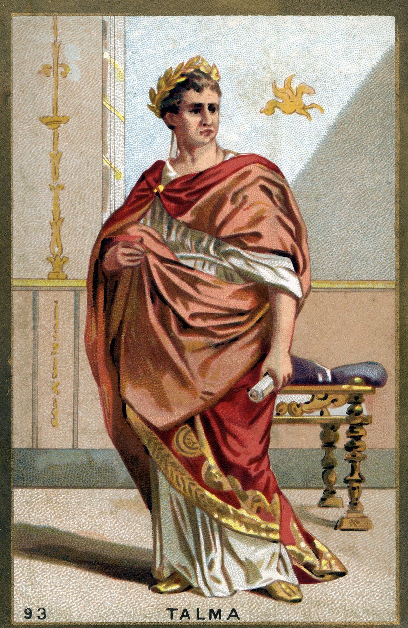 Porträtt av Francois-Joseph (Francois Joseph) Talma (1763-1826), fransk skådespelare.. Kromolitografi från slutet av 1800-talet. av Unknown artist