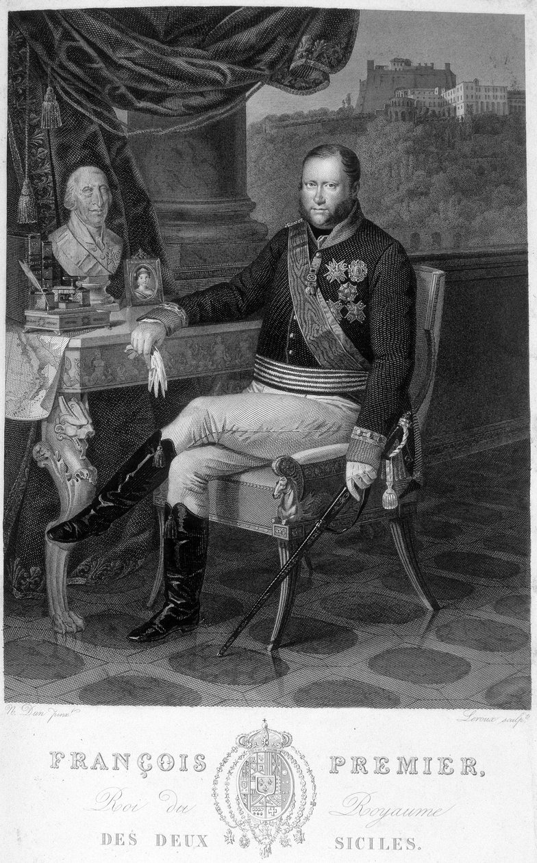 Porträtt av Francois 1:a (1777-1830), kung av de två Sicilierna. av Unknown artist