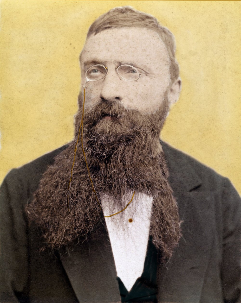 Porträtt av Francois Auguste Rene Rodin - fransk skulptör - fotografi omkring 1885 av Unknown artist