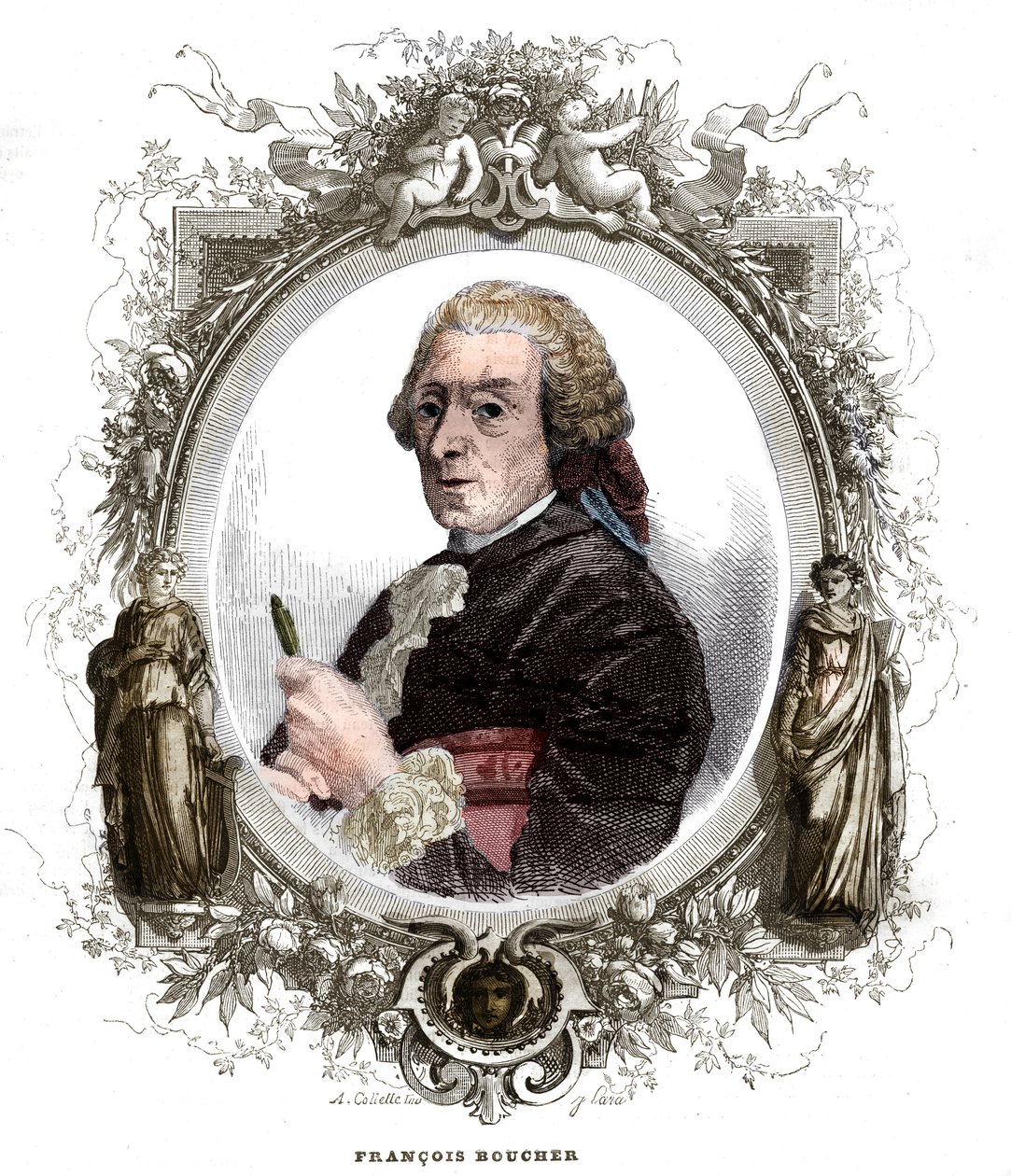 Porträtt av Francois Boucher (1703-1770), fransk målare. av Unknown artist