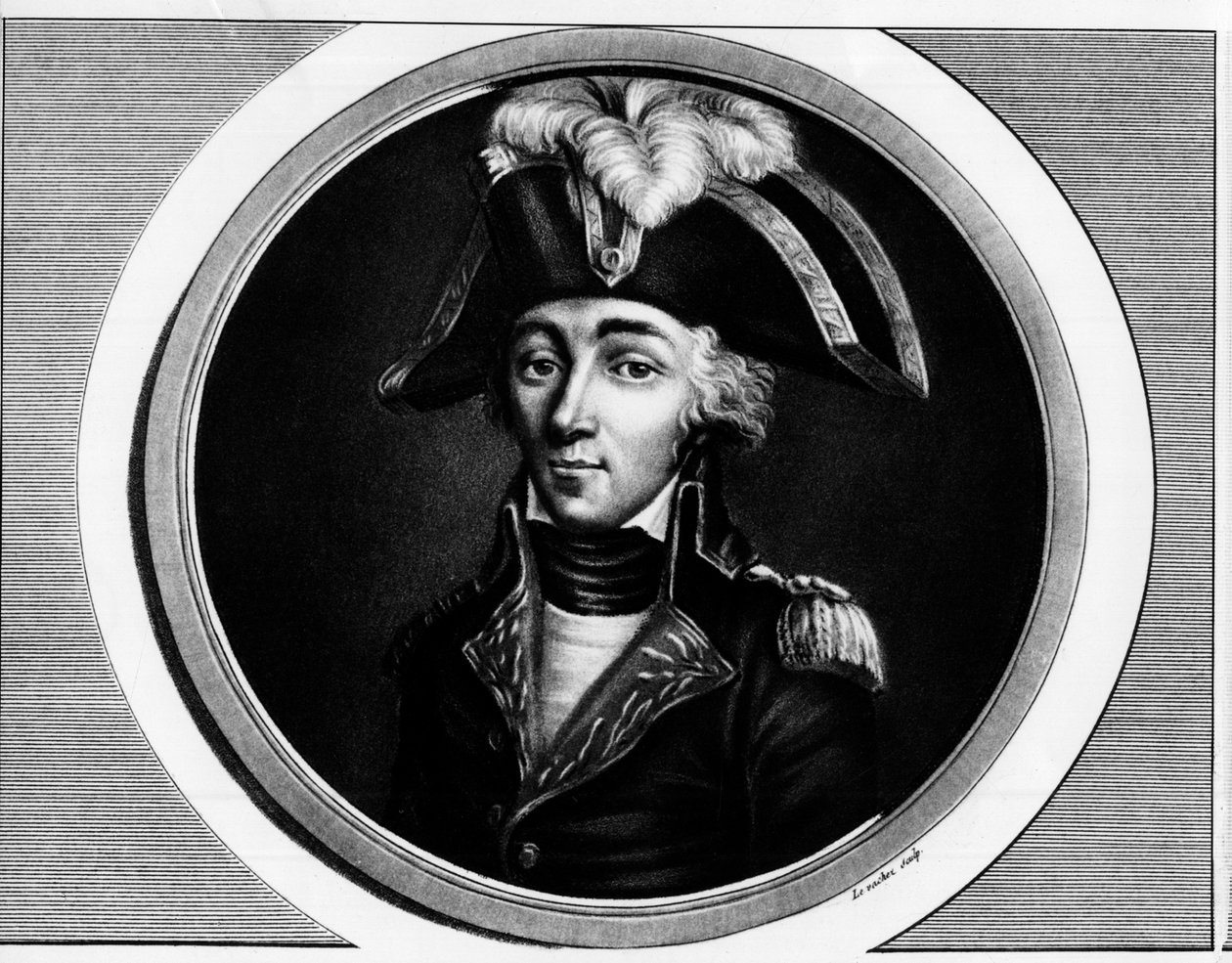 Porträtt av Francois Hanriot (1761-1794), fransk revolutionär - Gravyr i ""Komplett samling av historiska målningar från den franska revolutionen, i tre volymer""" 1804 av Unknown artist