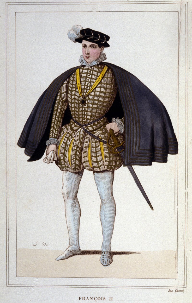 Porträtt av Francois II (1544 - 1560), kung av Frankrike gravyr från 1830 av Unknown artist