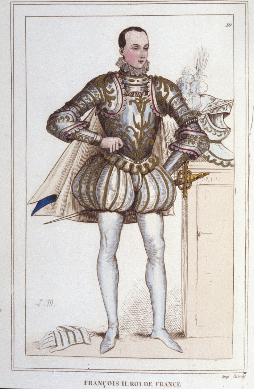 Porträtt av Francois II (1544 - 1560), kung av Frankrike gravyr från 1830 av Unknown artist