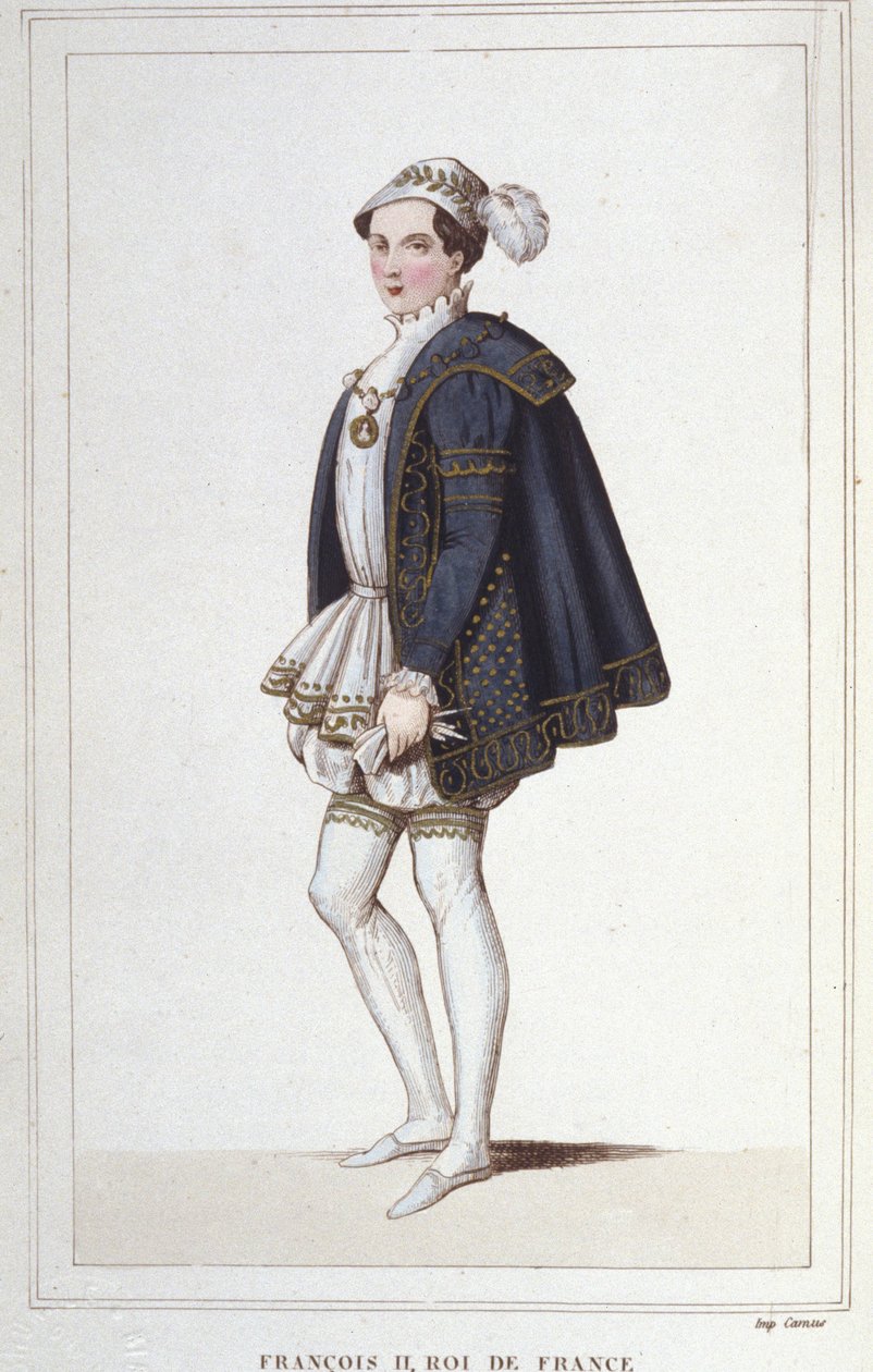 Porträtt av Francois II (1544 - 1560), kung av Frankrike gravyr från 1830 av Unknown artist