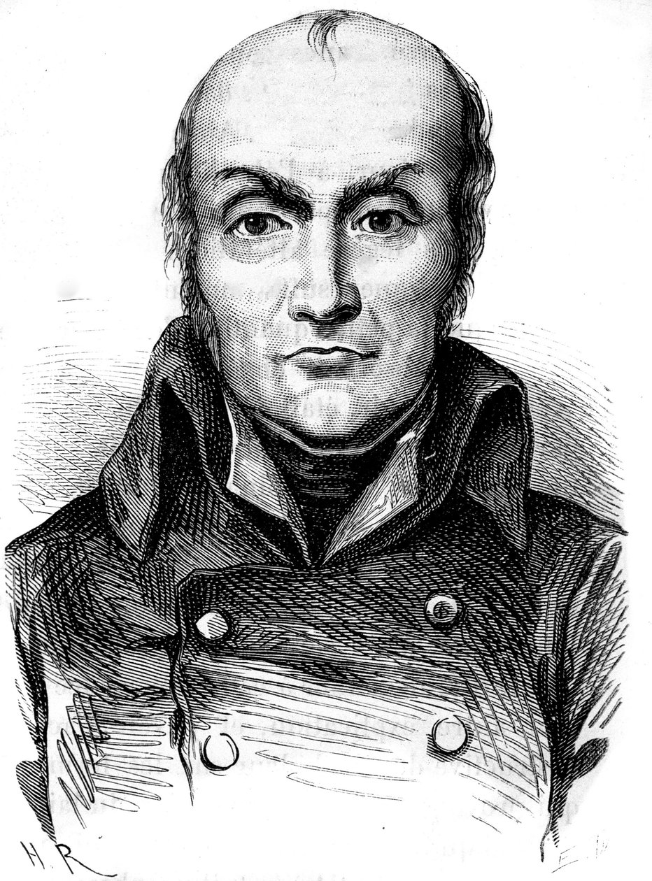 Porträtt av Francois Nicolas Appert, uppfinnaren av plåtlådan - i "" Industrins underverk"" av Louis Figuier av Unknown artist