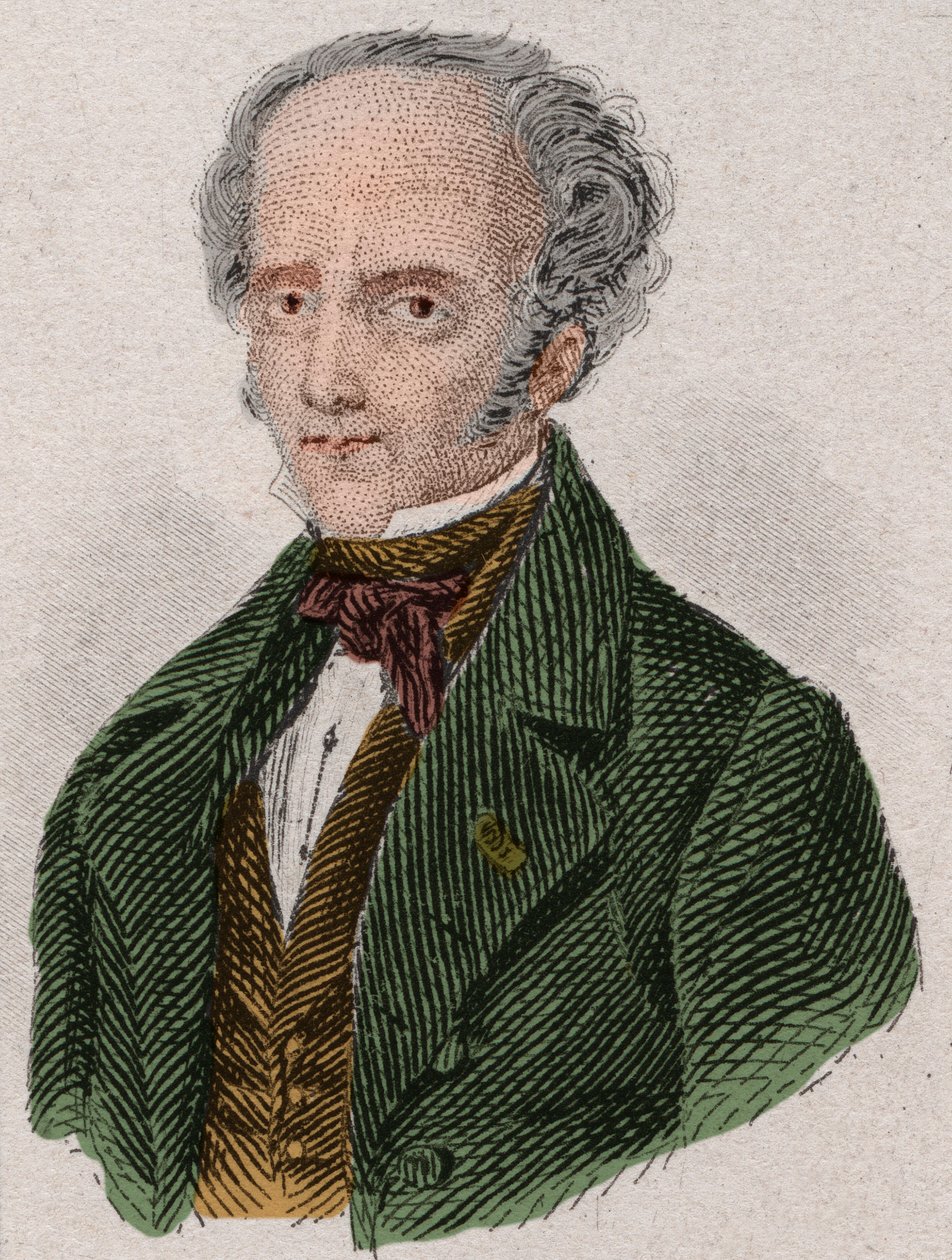 Porträtt av Francois Rene, Viscount de Chateaubriand (1768-1848), fransk författare. Gravyr från 1876. av Unknown artist