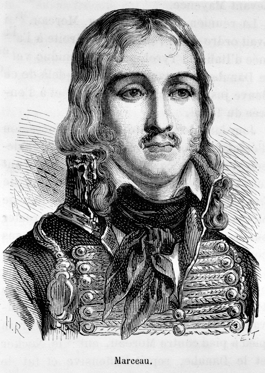 Porträtt av Francois Severin Desgraviers Marceau (1769-1796), fransk general. av Unknown artist