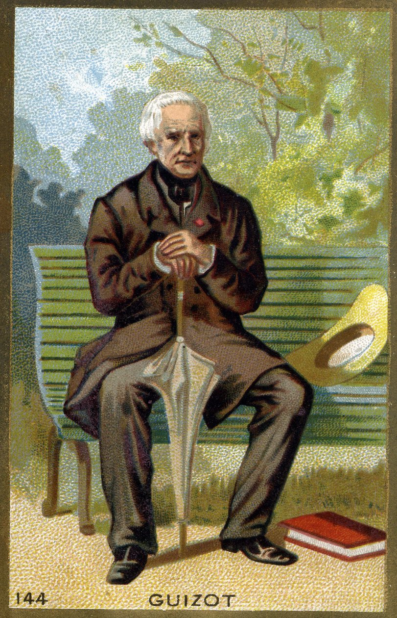 Porträtt av François Guizot (1787 - 1874), fransk politiker och historiker. Kromolitografi av 1800-talet. av Unknown artist
