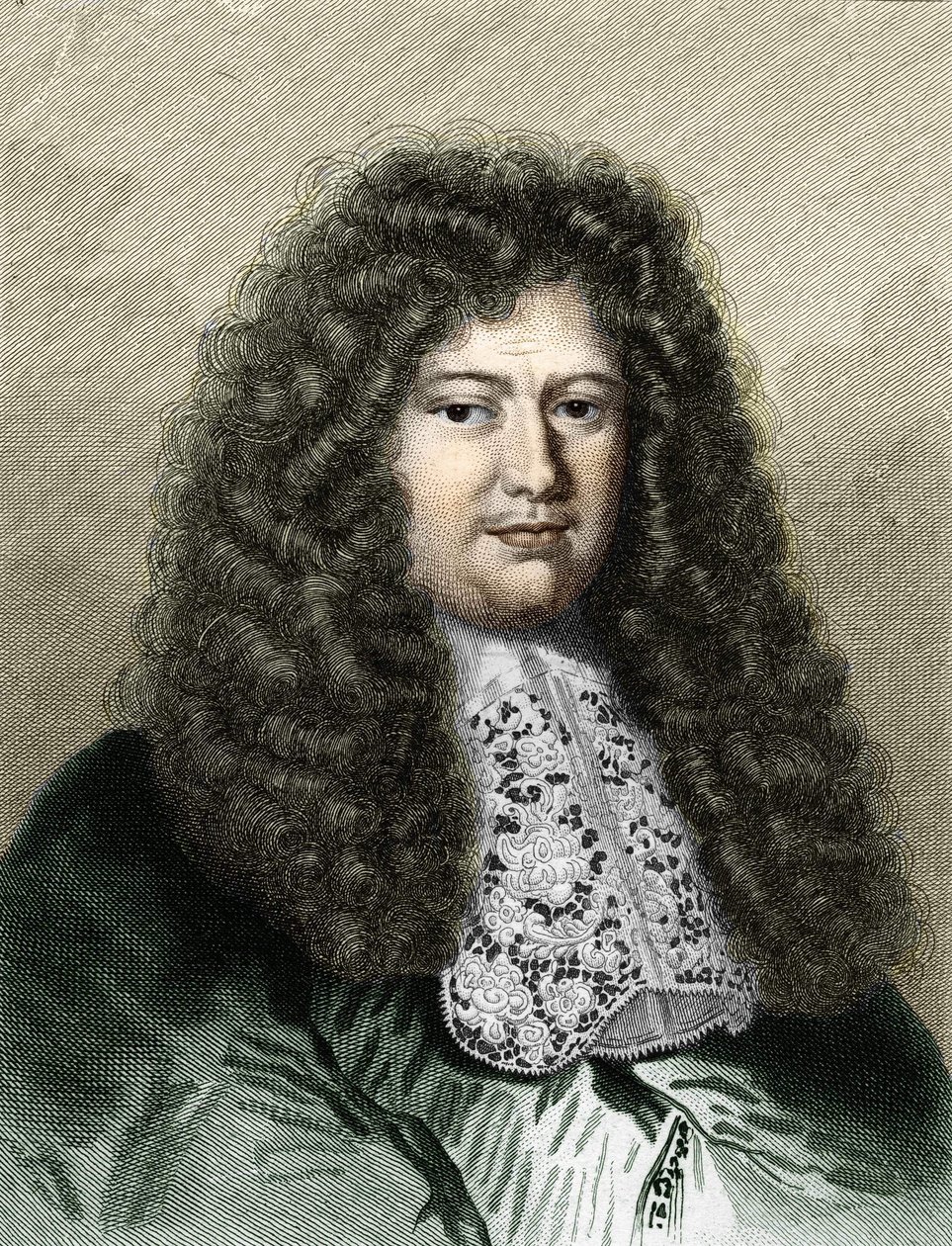 Porträtt av François Michel Le Tellier, Marquis de Louvois (1639 - 1691), fransk politiker - i Histoire des Français av Lavallée, gravyr, nd. av Unknown artist