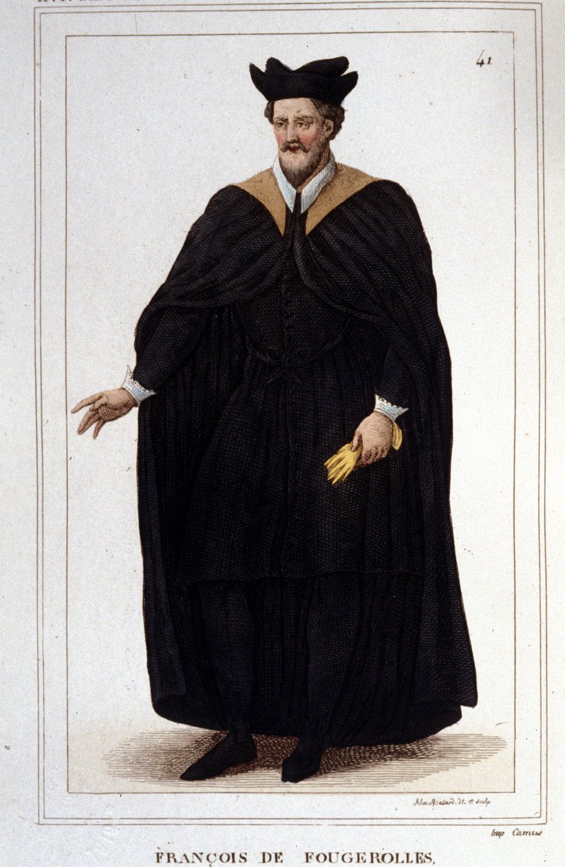 Porträtt av François de Fougerolles, latinist, doktor i medicin. Han levde på 1500-talet. Gravyr från 1830. av Unknown artist
