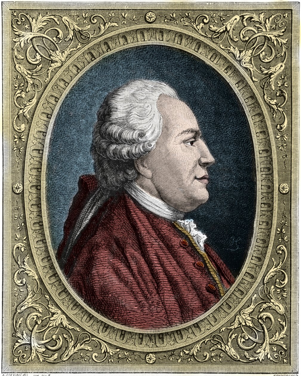 Porträtt av Franz-Anton Mesmer (1734-1815) (Frederic Antoine Mesmer - Franz Anton Mesmer) tysk läkare, grundare av teorin om djurmagnetism (mesmerism). Färgstick av 1800-talet. av Unknown artist
