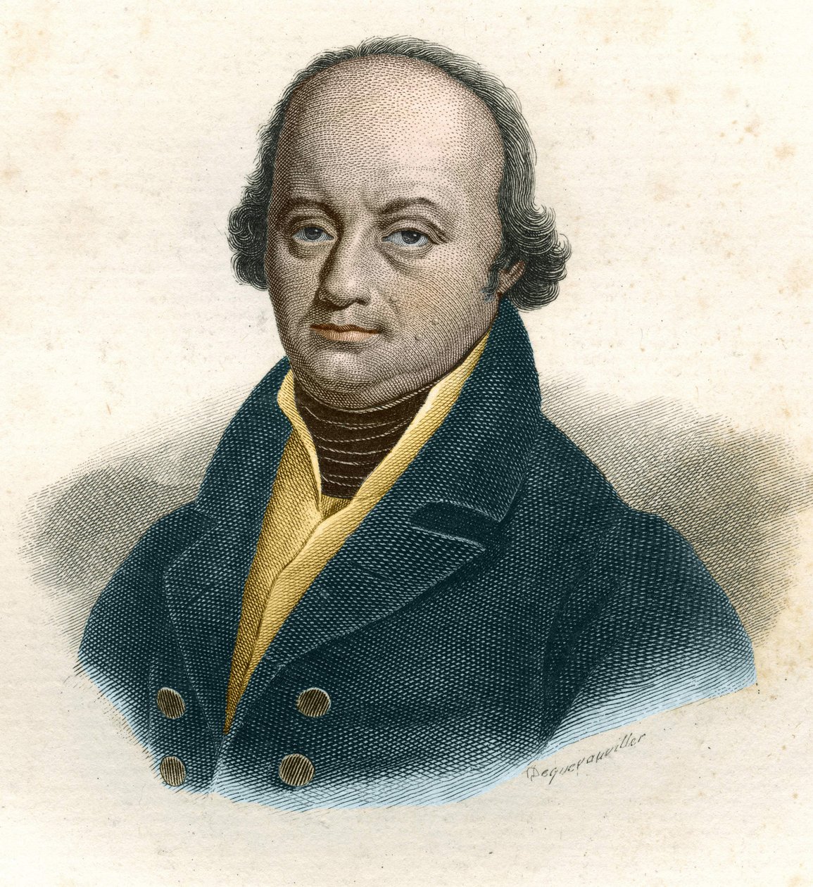 Porträtt av Franz-Joseph Gall (Franz Joseph) (1758 - 1828), tysk läkare, gravyr från 1800-talet av Unknown artist