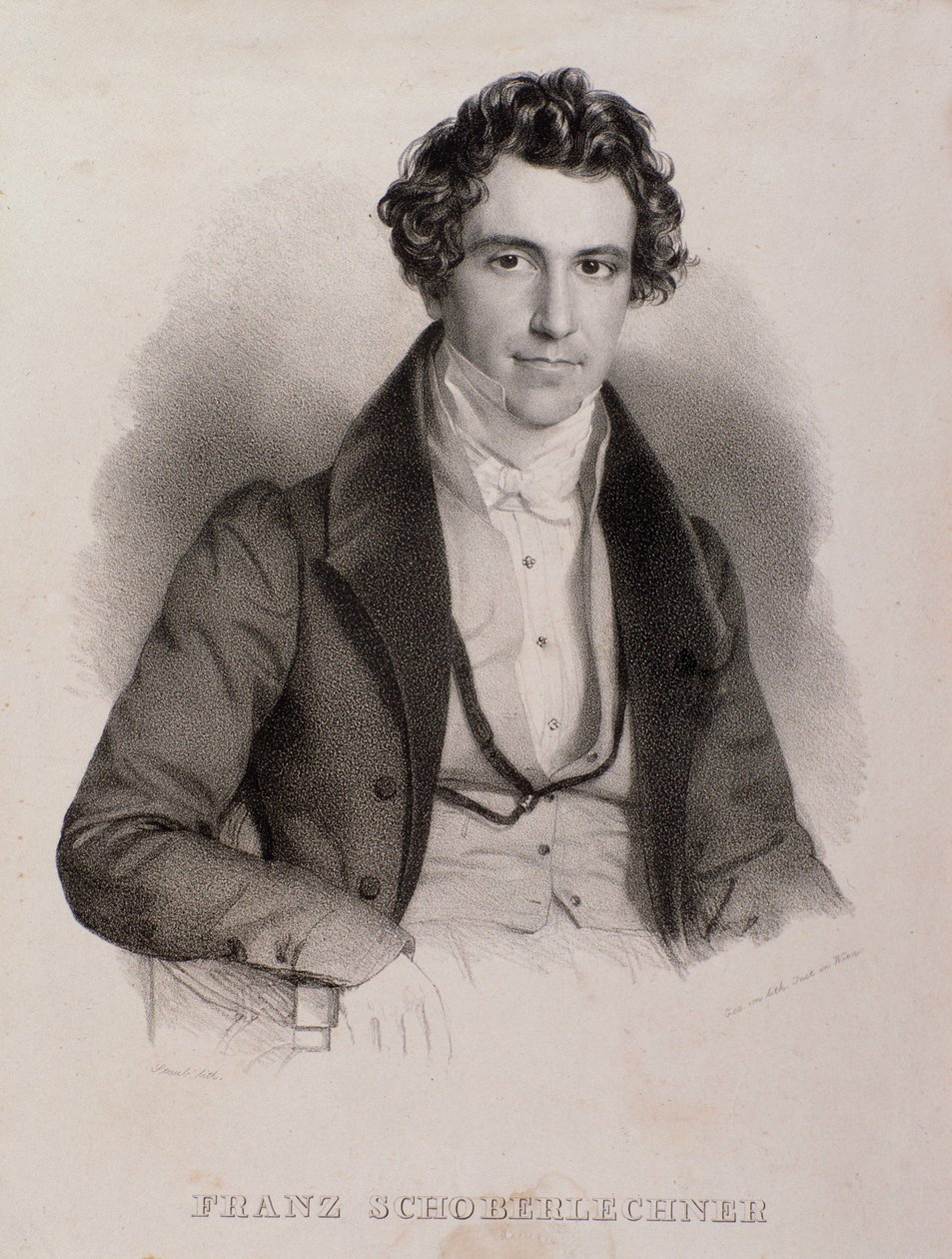 Porträtt av Franz Schoberlechner (gravyr av Unknown artist
