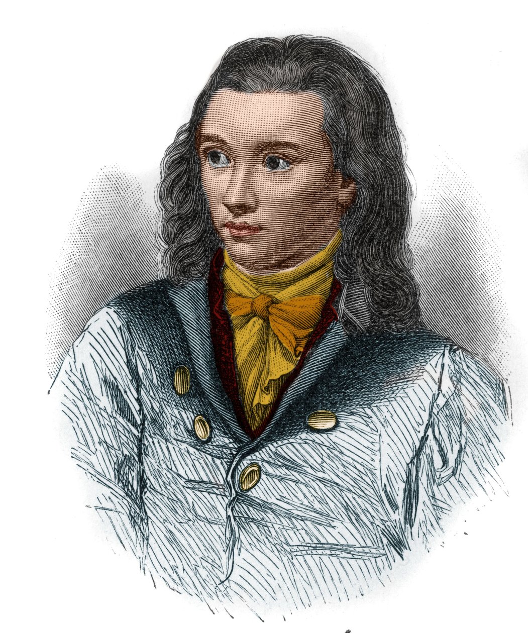 Porträtt av Friedrich von Hardenberg, dit Novalis (1772-1801), tysk poet inom den romantiska rörelsen. av Unknown artist
